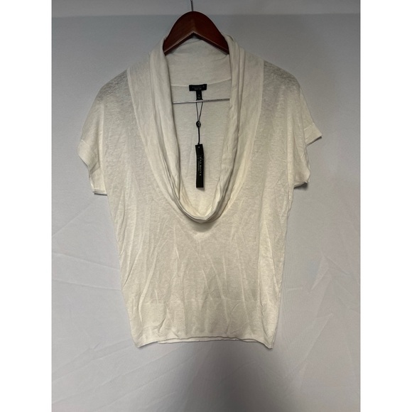 Talbots Cream Draped Blouse nwt linen blend - Picture 1 of 4